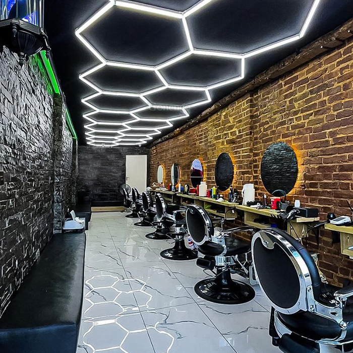 honeycomb lights for barbershop