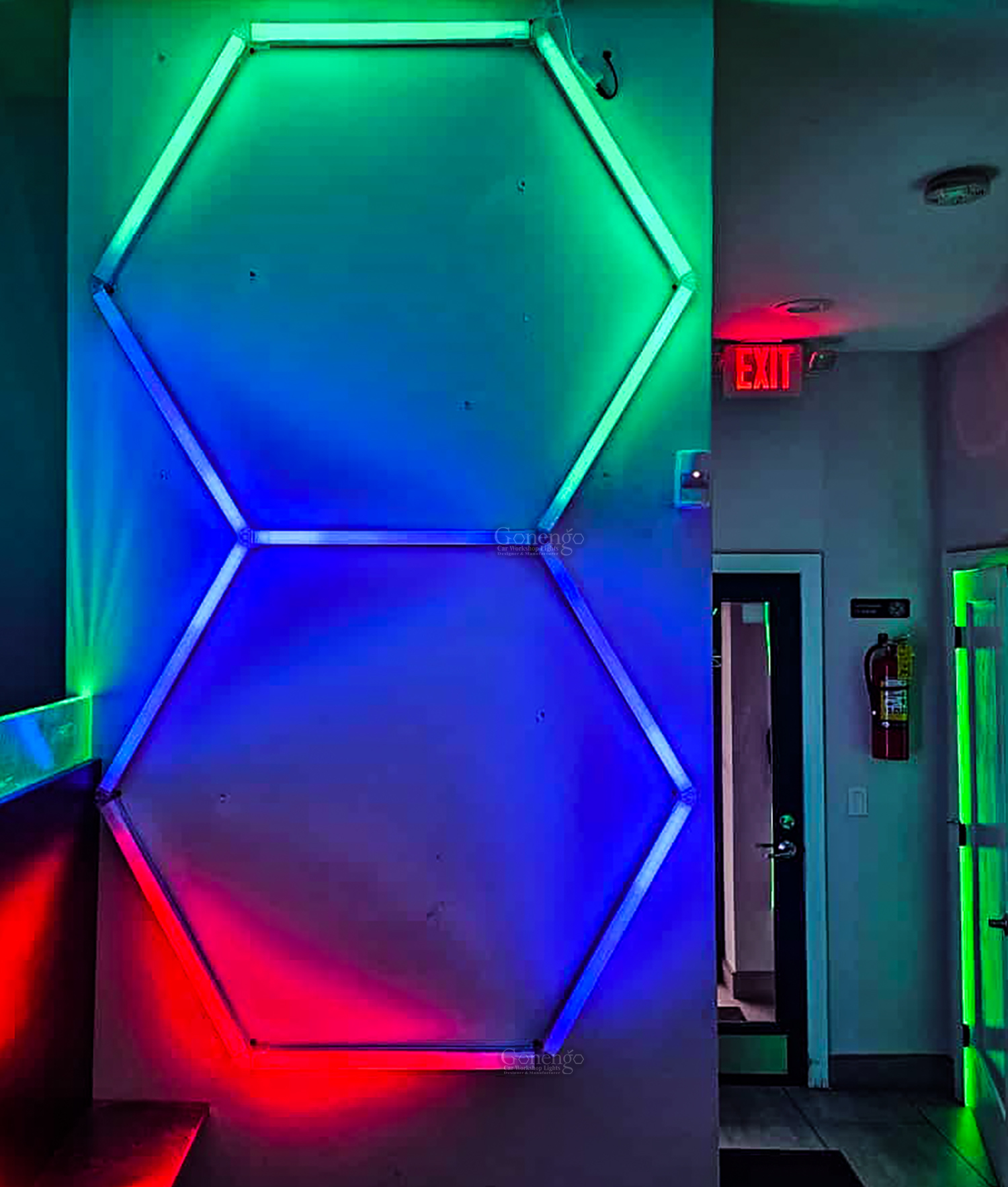 hexagon light rgb garage