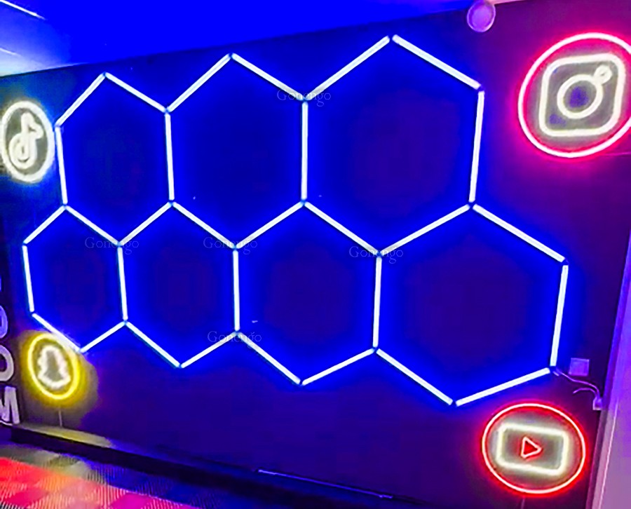 led rgb hexagon lights garage