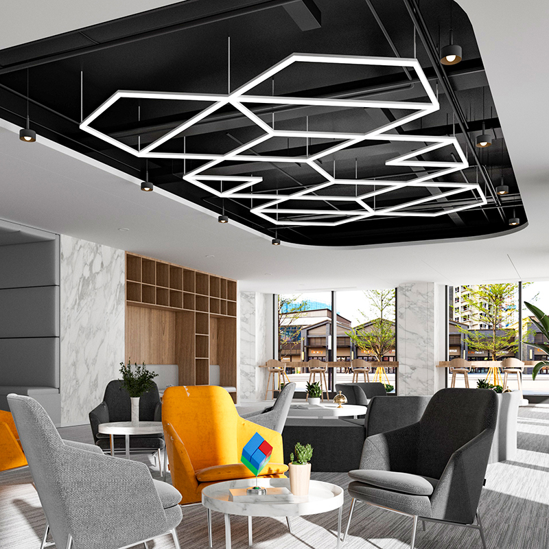 LED geometric ceiling light