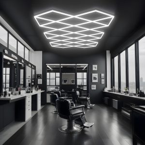 LED geometric light for barbershop