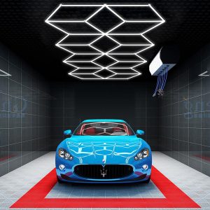car workshop polygon LED geometric ceiling light