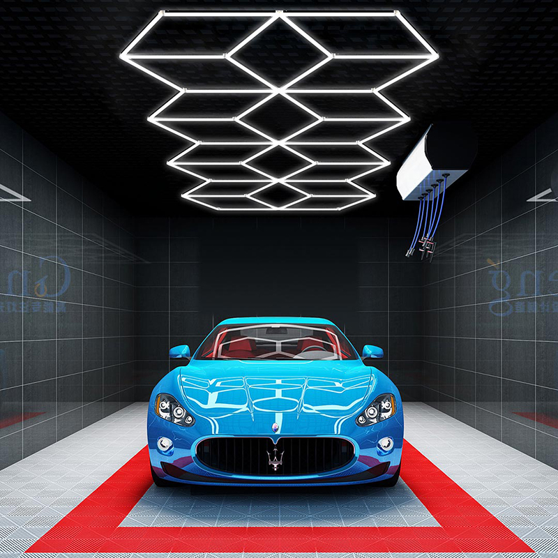 car workshop polygon LED geometric ceiling light