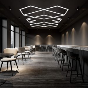 detailing LED geometric ceiling light