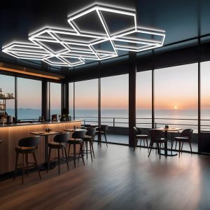 garage ceiling geometric LED light for detailing