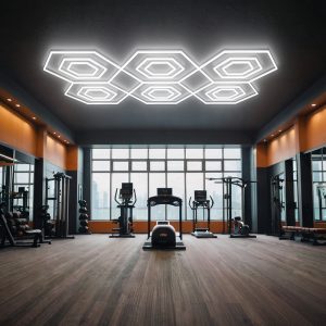 geometric polygon LED light for gym