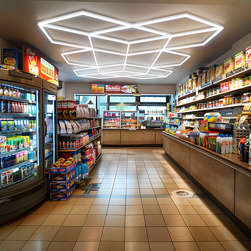 geometric polygonal LED light ceiling