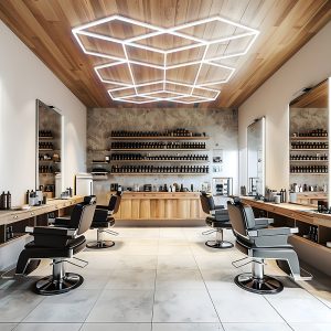 geometric polygonal LED light for barabershop