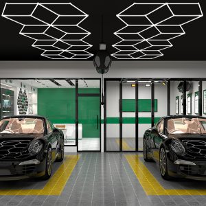 polygon LED geometric ceiling light for garage