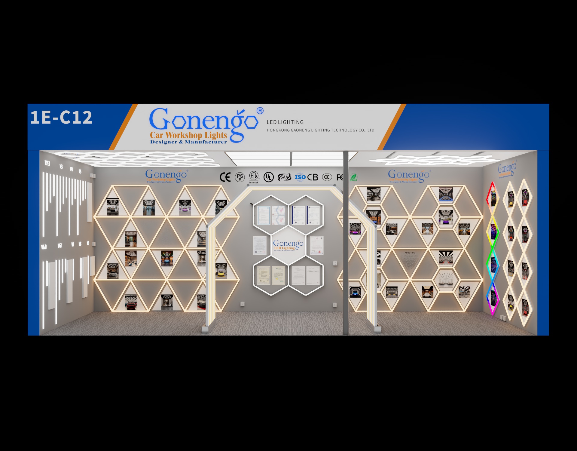 polygonal geometric LED lights