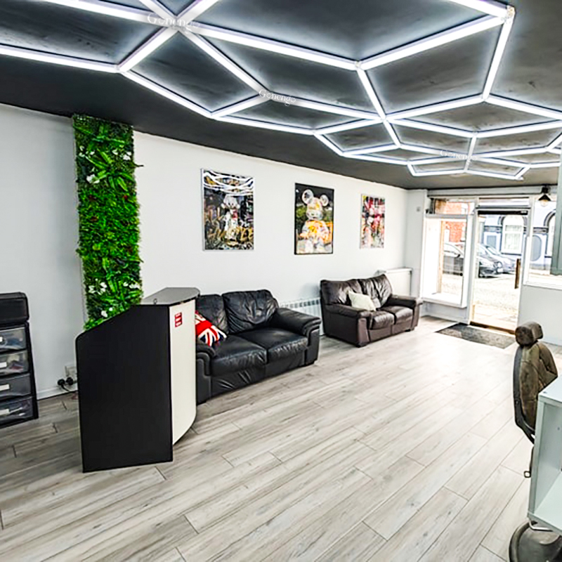 geometric LED lights for lighting barber shop