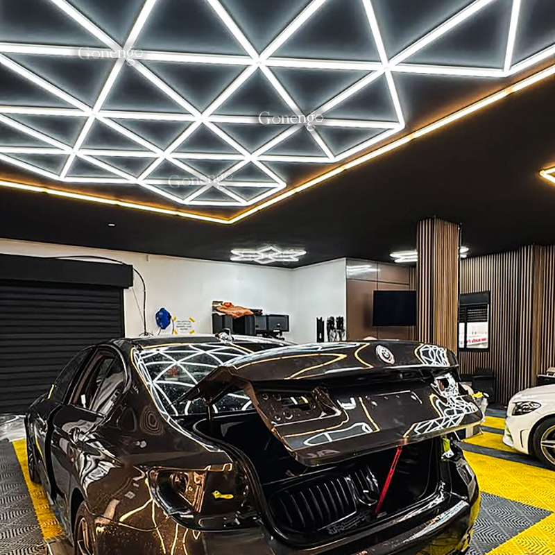geometric LED lights for garage