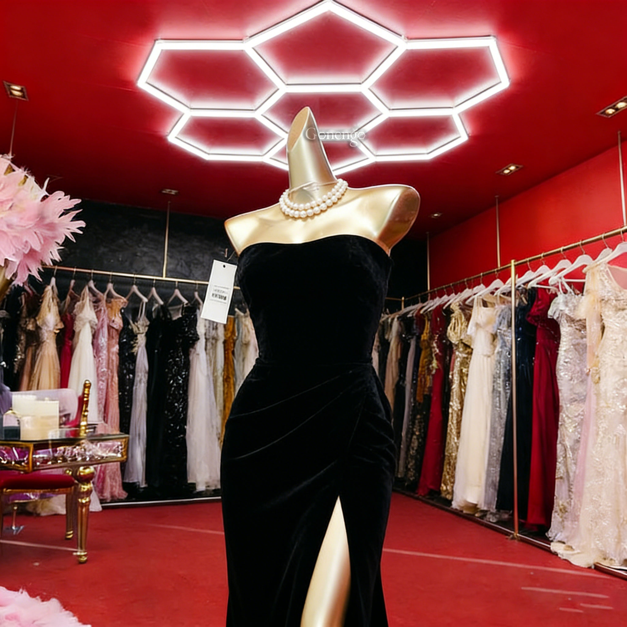 boutique-hexagon-LED-ceiling-lights