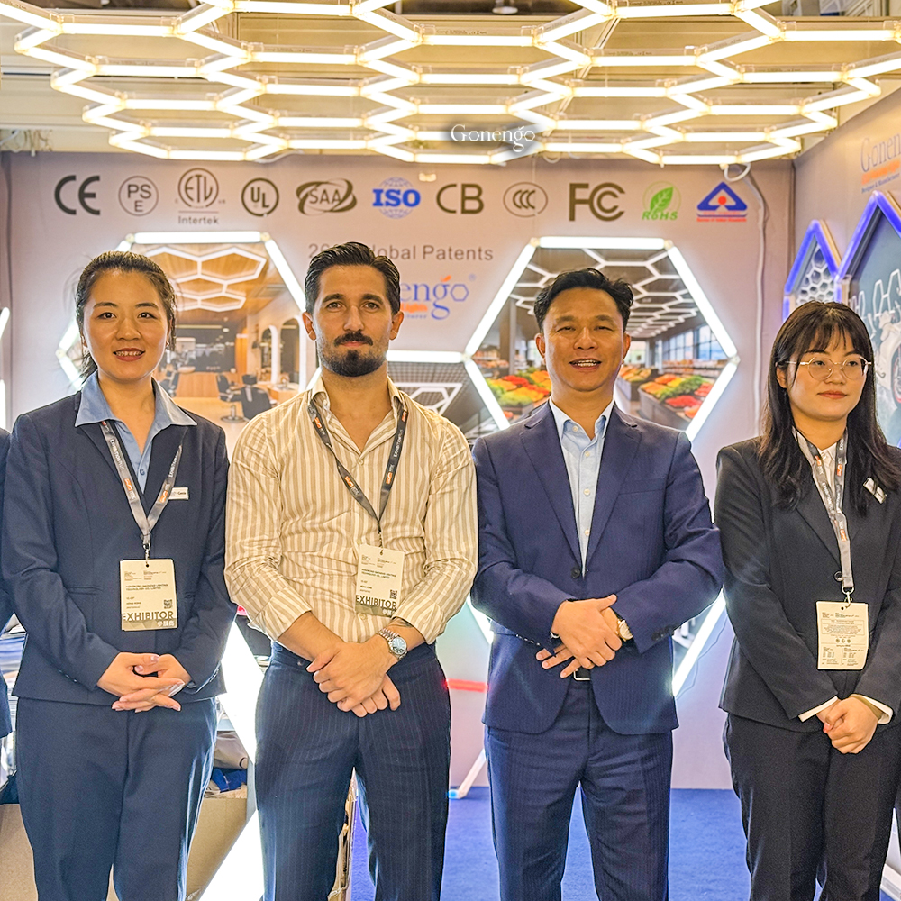 hexagon LED lights for garage workshop